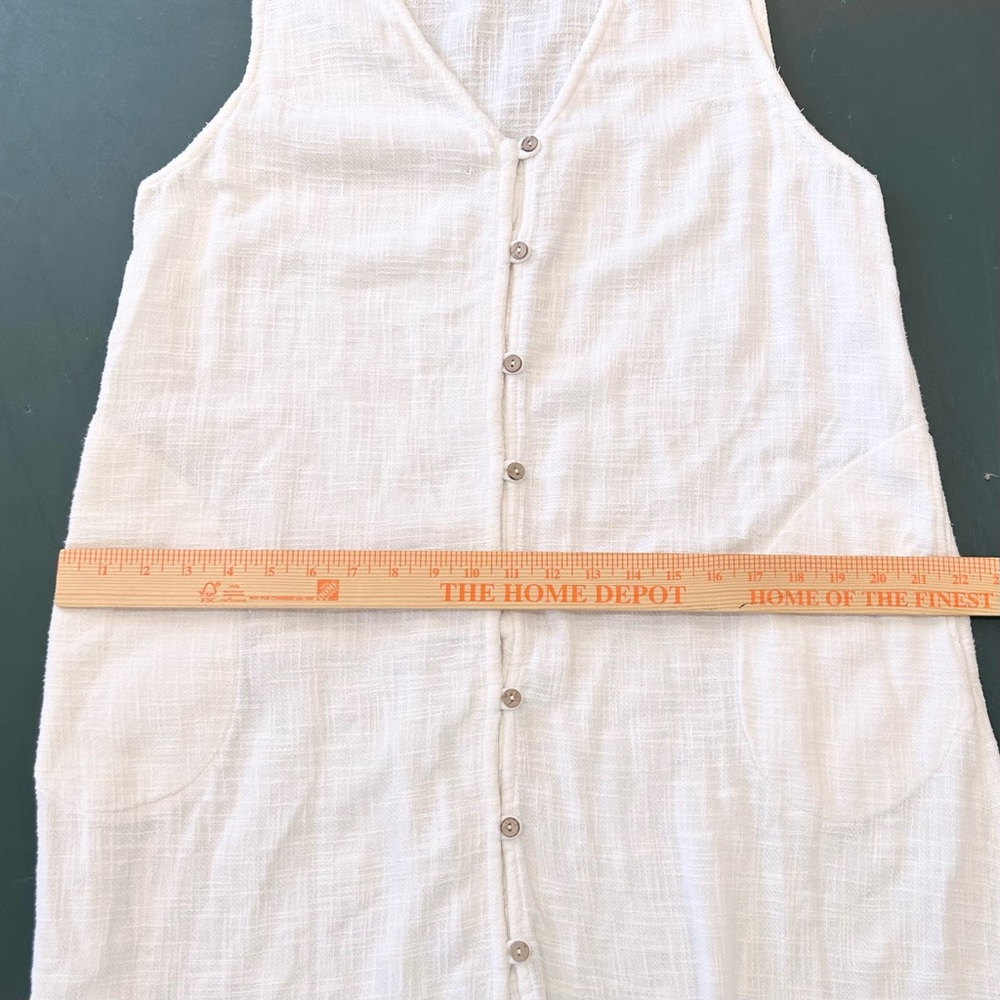 Free People White Sleeveless Button-Front Maxi Tunic Dress - Picture 12 of 16